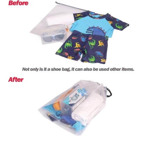 Set of 24 Transparent Shoe Bags for Travel Large Clear Shoes Storage Organizers Storage